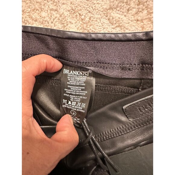 BlankNYC Vegan Womens Leather Black Pull on Pants Size 24 Skinny Leg NWT - Picture 9 of 9